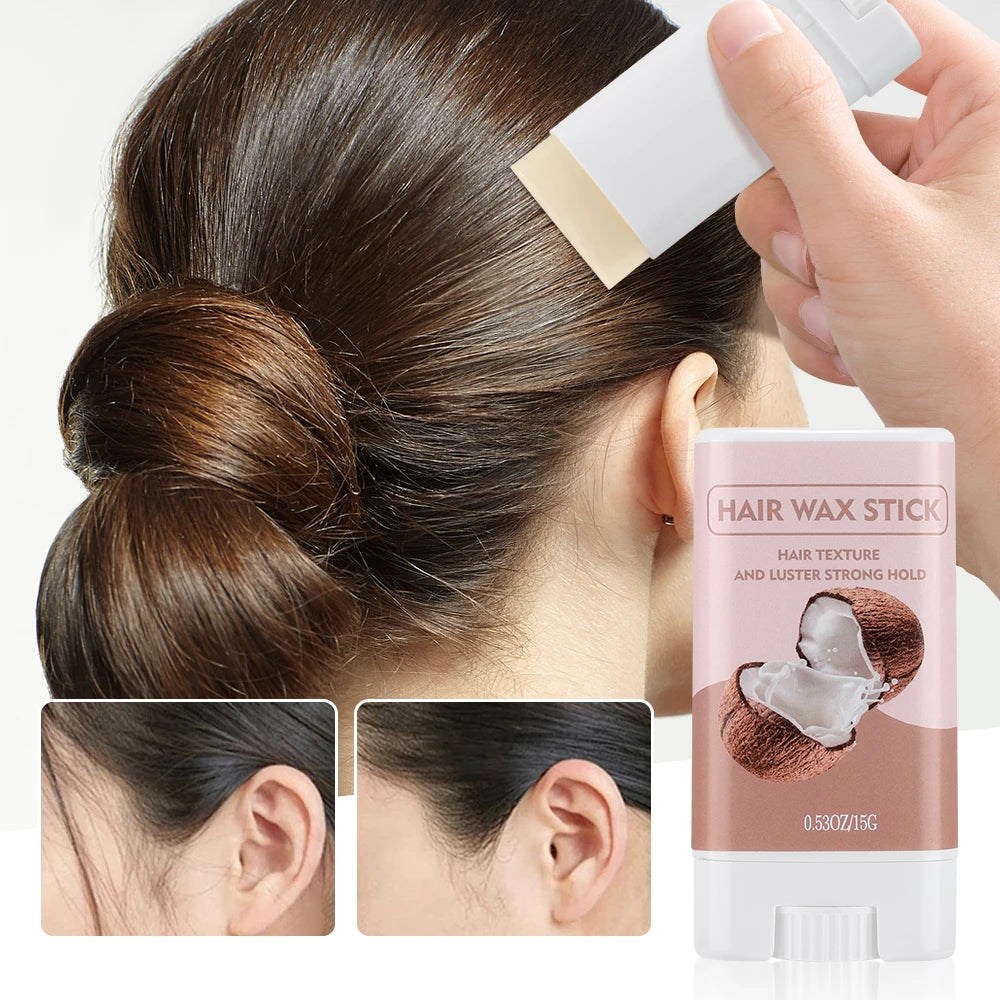 Natural Coconut Hair Wax, Strong Hold Styling Cream for Men & Women, No Grease & Frizz Control, 15G Organic Hair Styling Gel
