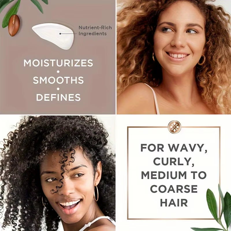 CURL DEFINING CREAM with Argan Oil for Wavy and Curly Hair Hair Moisturizer and Deep Conditioning for Shine and Bounce